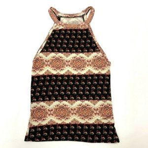 MUDD High Neck Halter Top size XS Pink Black